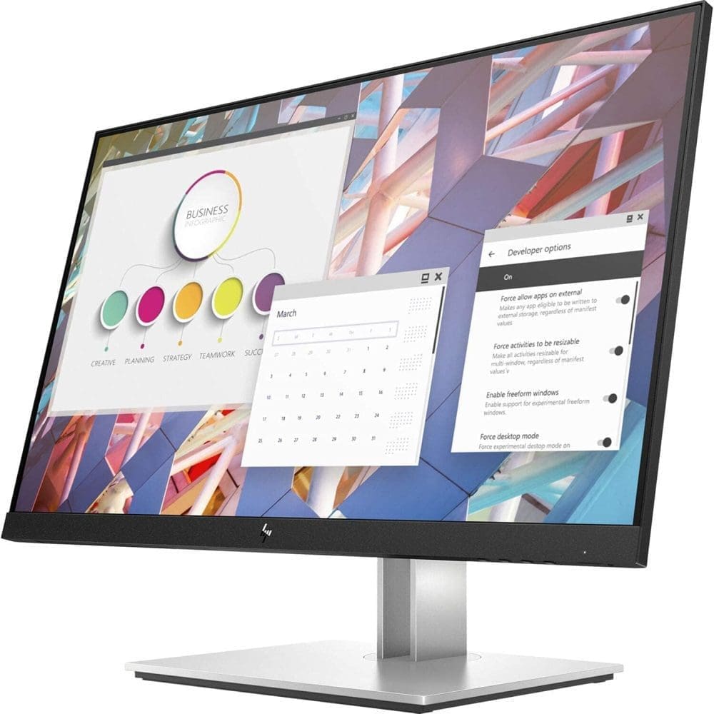 HP EliteDisplay E24 G4 24 Inch IPS LED Backlit, FHD 1920 x 1080, Blue Light Filter, HDMI, VGA, DisplayPort Monitor - Image 3