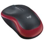 Logitech M185 wireless mouse red compact design